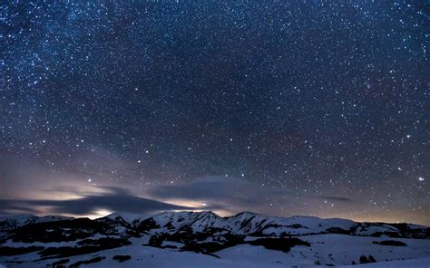3840x2400 Sky Full Of Stars Snowy Mountains 5k 4k Hd 4k Wallpapers
