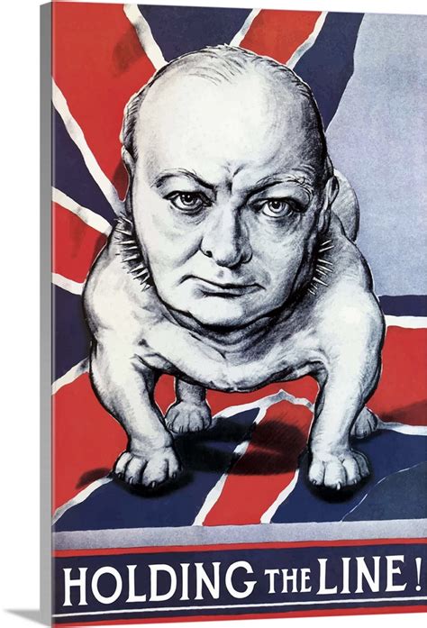 Vintage World War Ii Poster Of Winston Churchill As A Bulldog And The