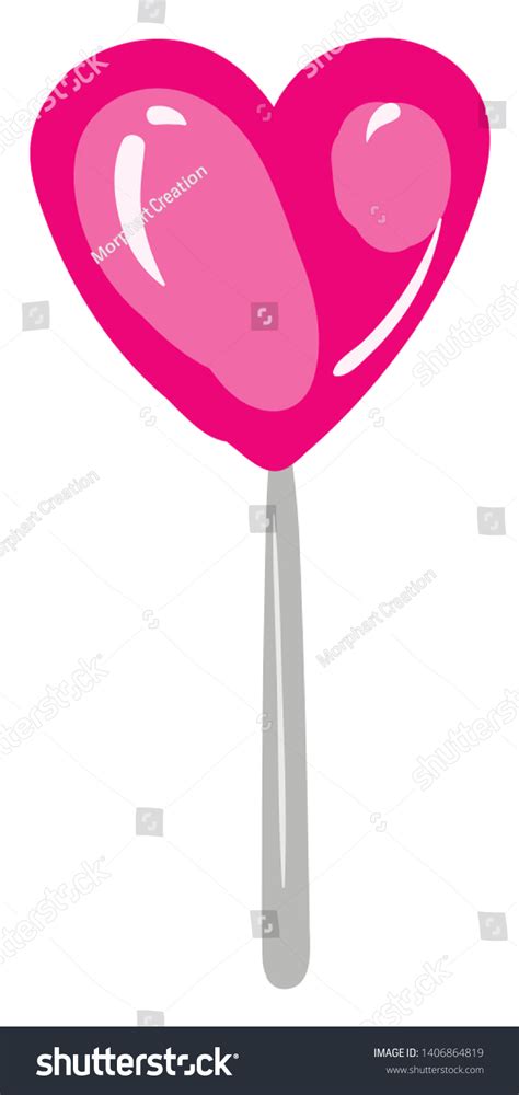Coloured Drawing Heart Shape Lollipop Vector Stock Vector Royalty Free