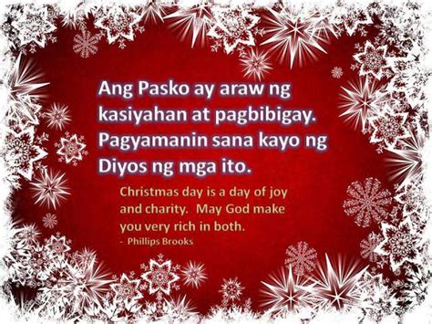 Christmas Quotes Tagalog Pasko Ng Araw Pagbibigay Tagalog Diyos Charity