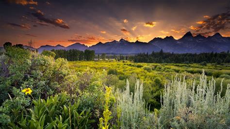 Wyoming Usa Sunset Landscape Beautiful Landscape 4k 3840
