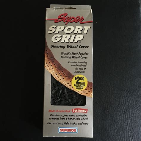 Vintage Black Super Sport Grip Lace On Superior Steering Wheel Cover