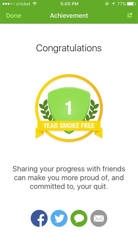 1 Year Badge Stopsmoking