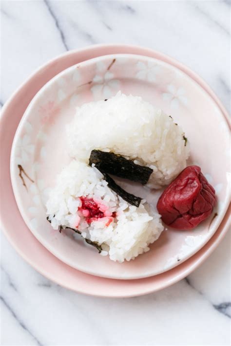 Umeboshi Onigiri Rice Balls With Japanese Salt Plums Love And Olive Oil