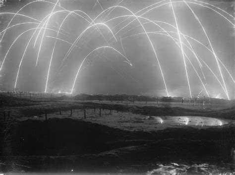 Long Exposure Photograph Of Artillery Shelling In Wwi Ca1917 I
