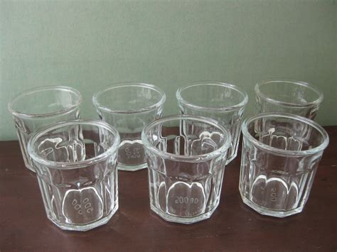 Seven Vintage French Jelly Jar Glasses Working Glasses With Etsy