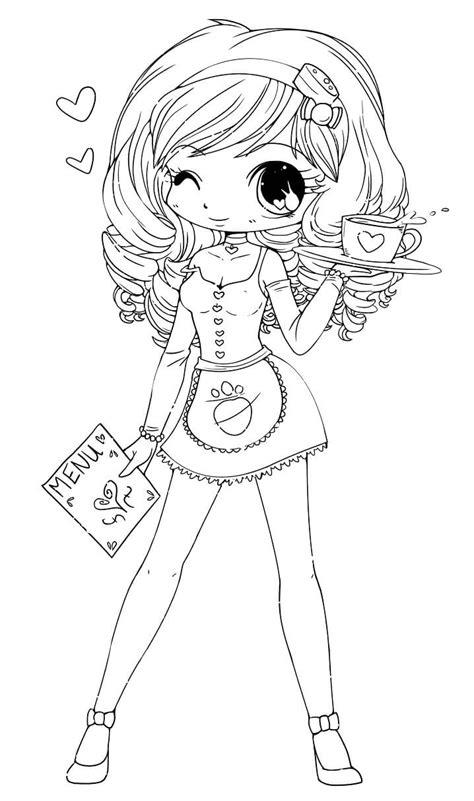 Anime Girl Kawaii Coloring Page Free Printable Sketch Coloring Page