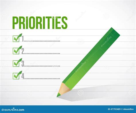 Priorities Notepad List Illustration Design Stock Illustration Image