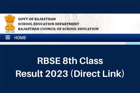 Rbse 8th Class Result 2023 Class 8 Marksheet
