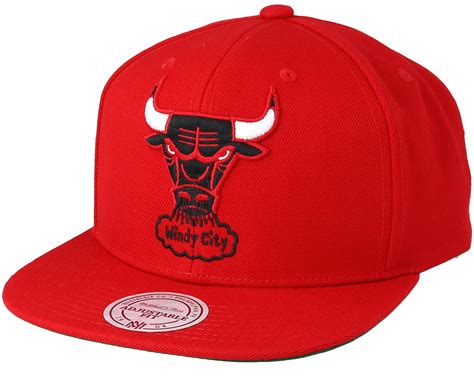 Chicago Bulls Wool Solid Red Snapback Mitchell And Ness Caps Hatstoredk