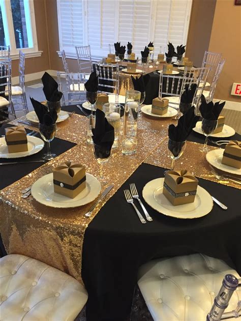 Black And Gold Decorations For Table Gold Party Decorations 60th