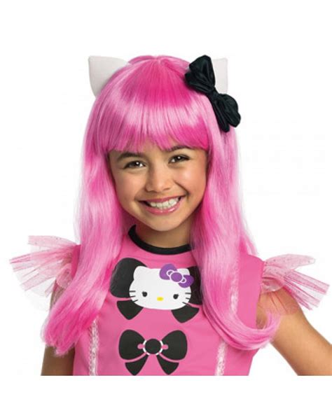 Hello Kitty Long Pink Wig Hello Kitty Costume Accessory