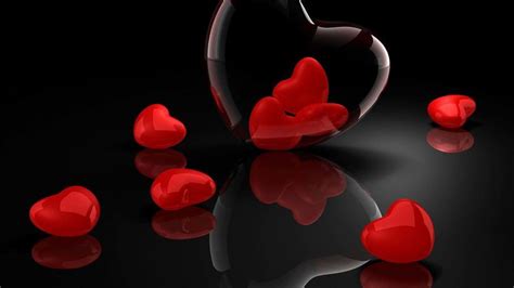 Small Red Hearts With Reflection Hd Heart Wallpapers Hd Wallpapers
