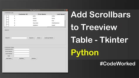 Add Scrollbars To Treeview Table Tkiner Python Youtube