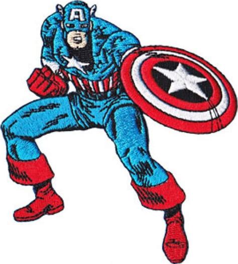 Captain America Patch Iron On Applique Superhero Costume Etsy