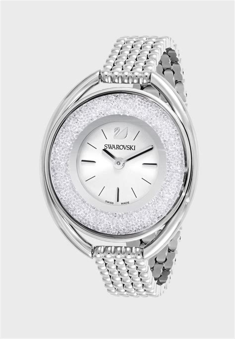 Buy Swarovski Silver Crystalline Oval Watch For Women In Dubai Abu Dhabi