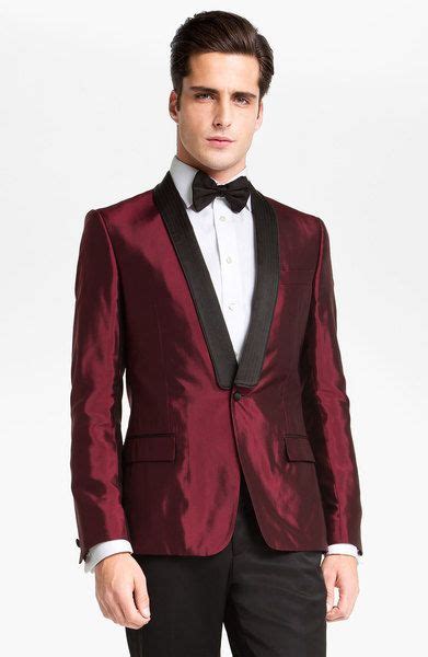 Versace Red Trim Fit Dinner Jacket Red Tuxedo Prom Blazers Coat Pant