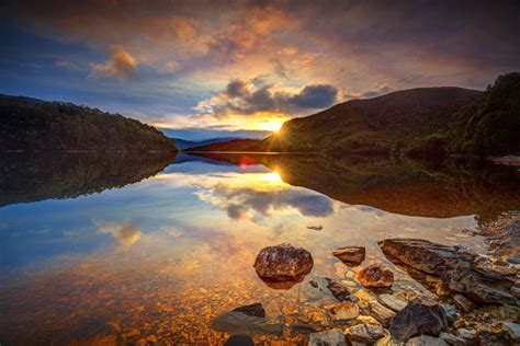 The Hidden Sun Lake Pedder Tasmania Australian Coasts Australian