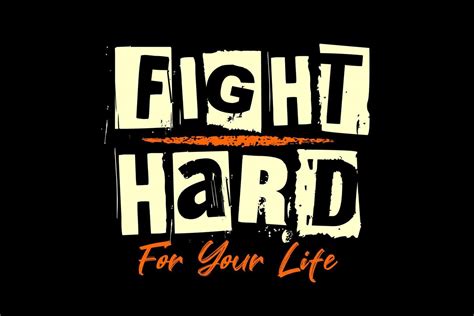 Fight Hard Typography Design Quotes For T Shirts 15267302 Vector Art At