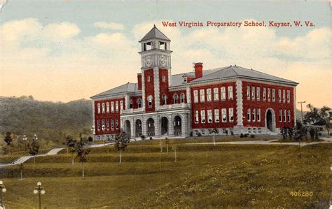 Keyser West Virginia Preparatory School Street View Antique Postcard