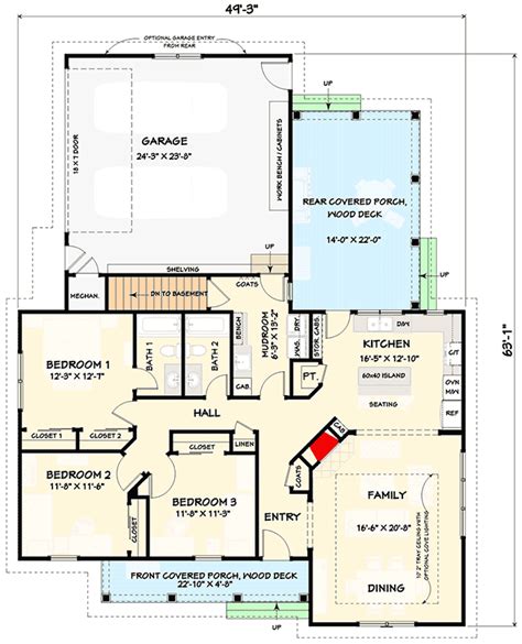 Privacy, a better night's sleep, a space all your own even when you're sharing a home; Simple Open Concept 3-Bed Farmhouse Plan - 28930JJ ...