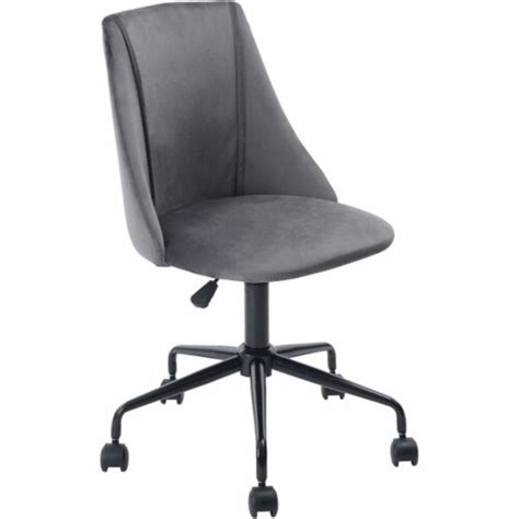 Furniturer Cian Swivel Seat Modern Velvet Upholstered Task Chair In