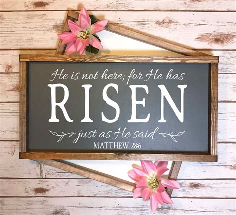 He Is Not Here For He Has Risen Easter Sign Matthew 286