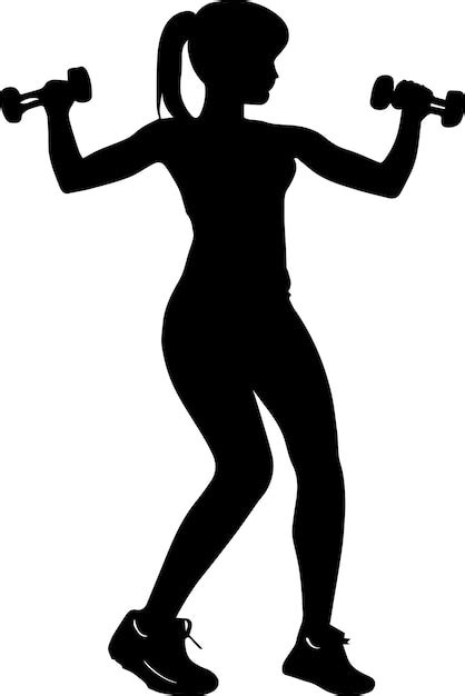 Premium Vector A Girl Vector Silhouette Gym