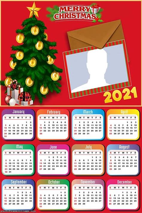Calendar 2021 Christmas Card Christmas Cards Framed Photo Collage