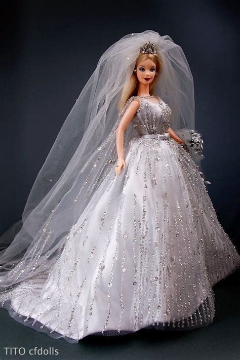 Pin By Fleuriste On Magnifique Barbie And Autre Doll Wedding Dress Barbie Wedding Dress Bride