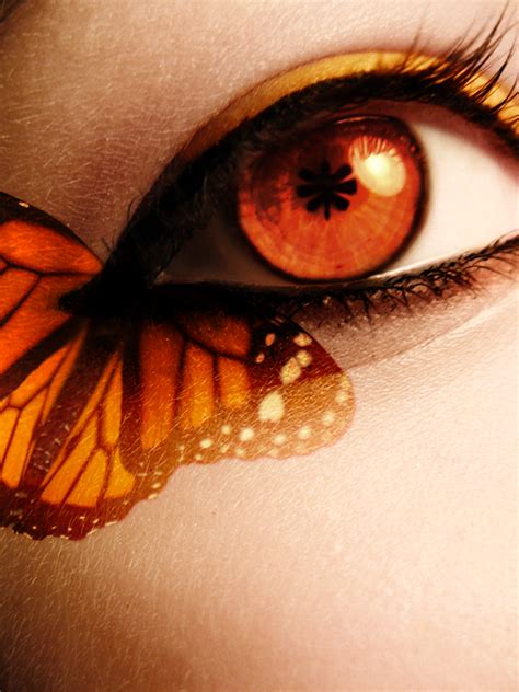 Orange Butterfly Eye By Crazy Kiwii On Deviantart Butterfly Eyes