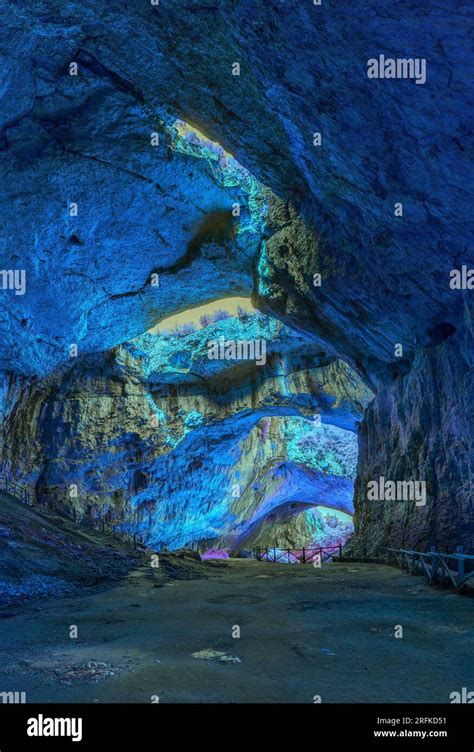 Mystical Cave In Bright Fantastic Colors Stock Photo Alamy