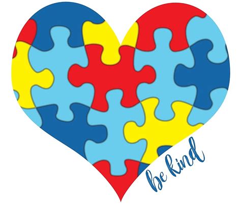 Autism Awareness Autism Puzzle Heart Be Kind By Violetsimone