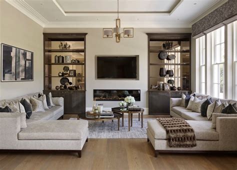 Transitional Style Beige Brown Living Room Decor Decor With Beige Sofa