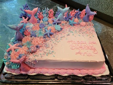 Mermaid Sheet Cake Mermaid Birthday Cakes Birthday Sheet Cakes