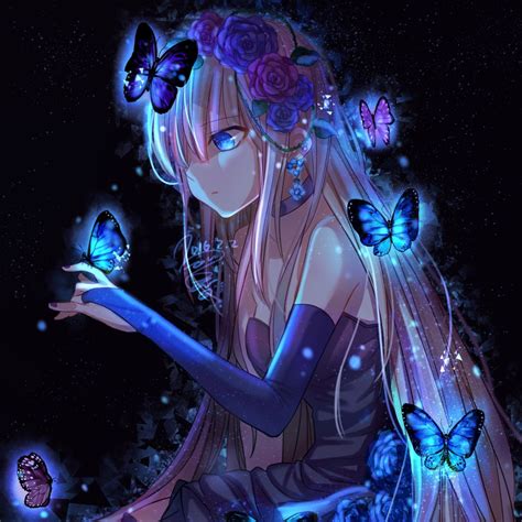 Anime Girl And Butterflies