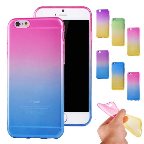 For Iphone 6 Case Fashion Gradient Glitter Bling Tpu Soft Silicone Case