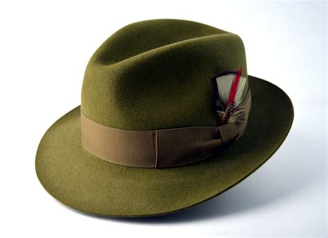 Fedora The Phoenix Olive Green Fedora Hat For Men Mens Etsy