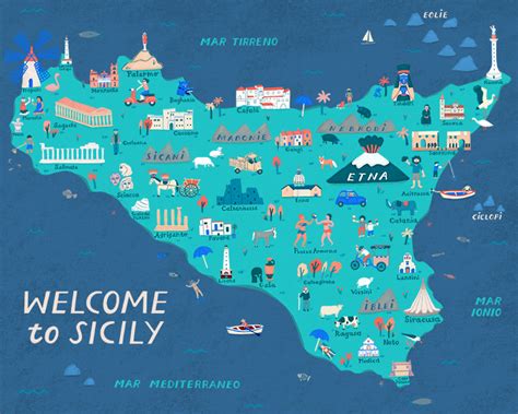 Large Map Of Sicily