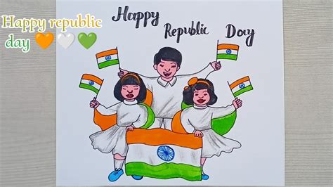 Happy Republic Day Special Drawing India Flag Drawing YouTube