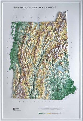 Vermont New Hampshire Raised Relief Map From Ships