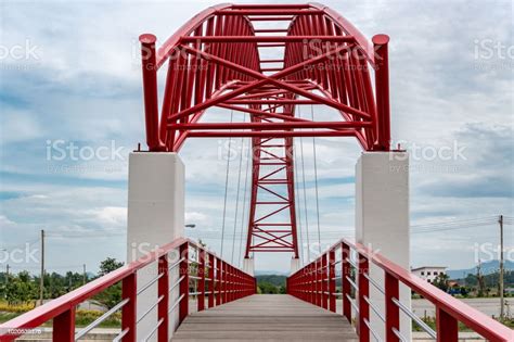 Red Suspension Bridge Stock Photo Download Image Now Arm Sling