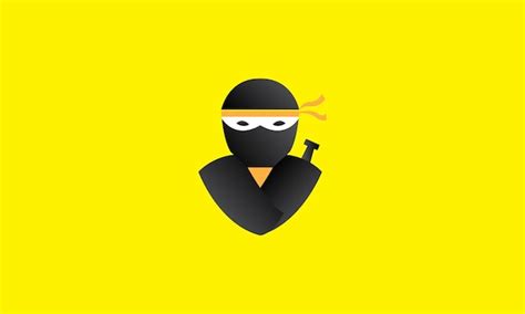 Premium Vector Abstract Black Ninja Head With Mask Simple Logo Design