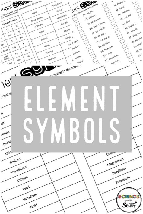 Element Symbols Worksheet Element Symbols Worksheets Symbols