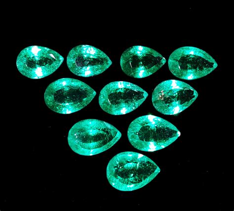 Loose Gemstone Natural Emerald Lot 10 Pcs Certified Gorgeous Etsy