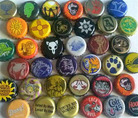 Classic Brewery Logos Beer Bottle Cap Magnet Set Of 6