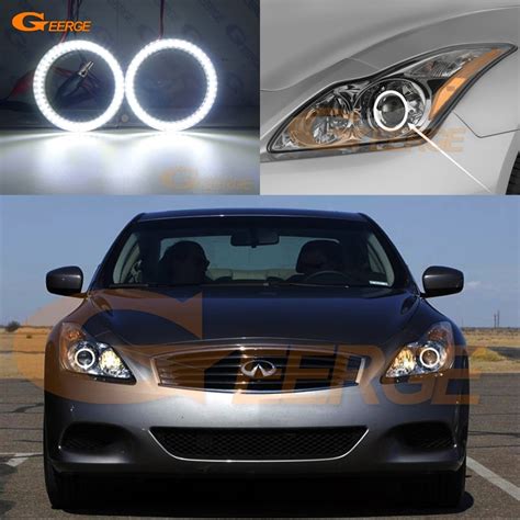 For Infiniti G37 Coupe Q60 Xenon Headlight 2008 2015 Smd Led Angel Eyes