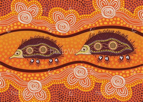 Echidna Aboriginal Painting Vector Download Graphics And Vectors