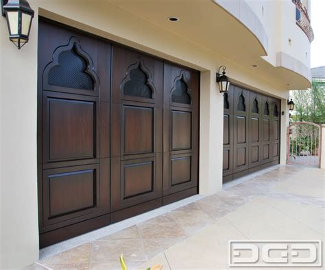 Borrowed Indian Architectural Details On A Custom Wood Garage Door