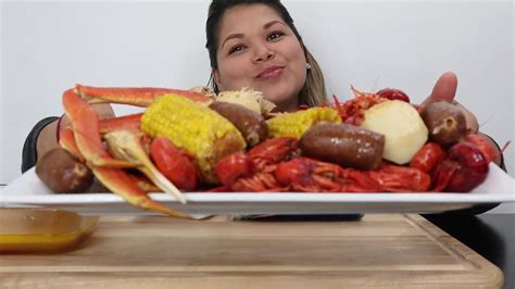 Asmr Mukbang Seafood Boil Crawfish Crablegs Shrimp Youtube